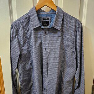 Prana Long-Sleeve Button-Down Shirt, Blue, Medium, Slim Fit